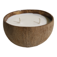 Load image into Gallery viewer, 2-Wick 8oz Coconut Bowl Candle: Dust Cover (with wildflower seeds)
