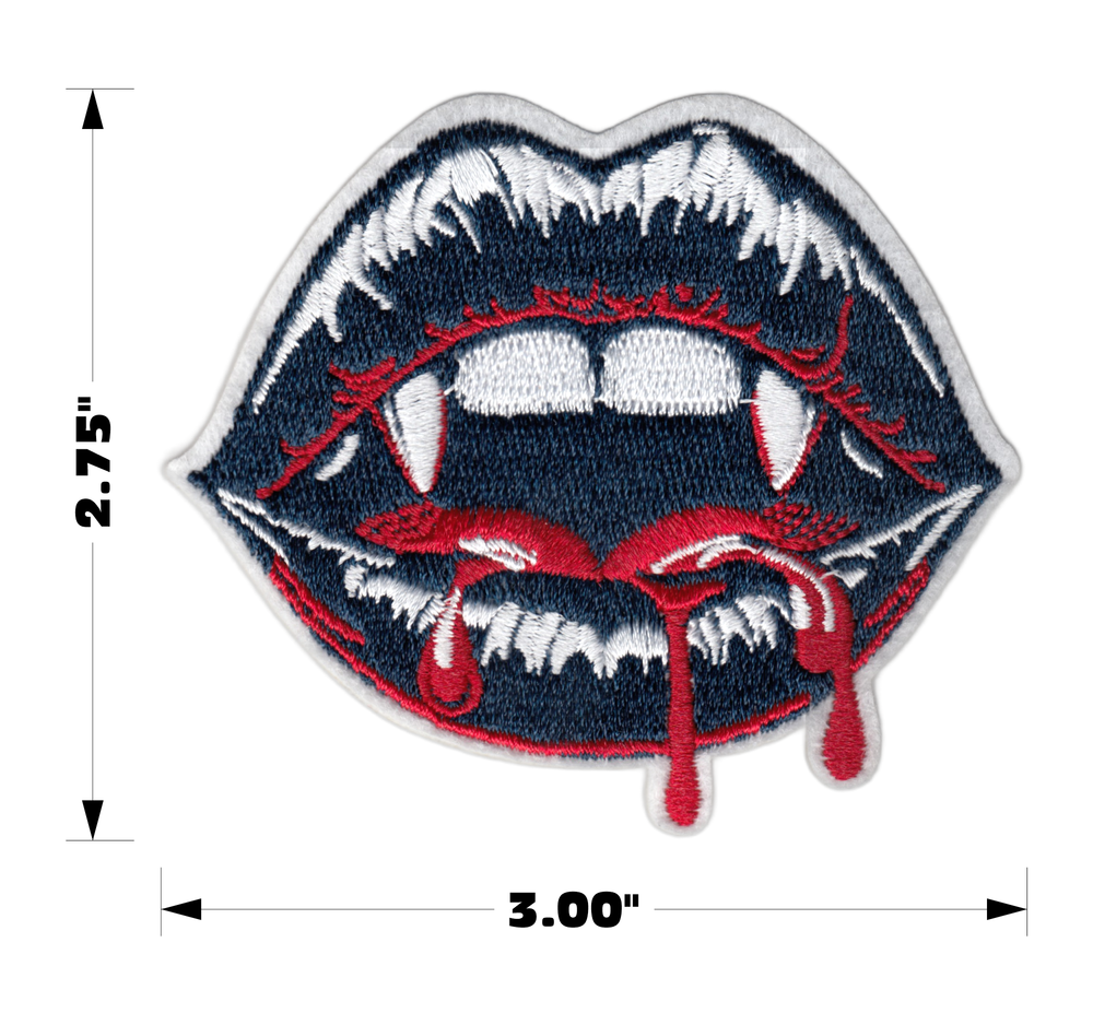 Patch - Vampire Bloody Lips Mouth - Halloween Goth Horror