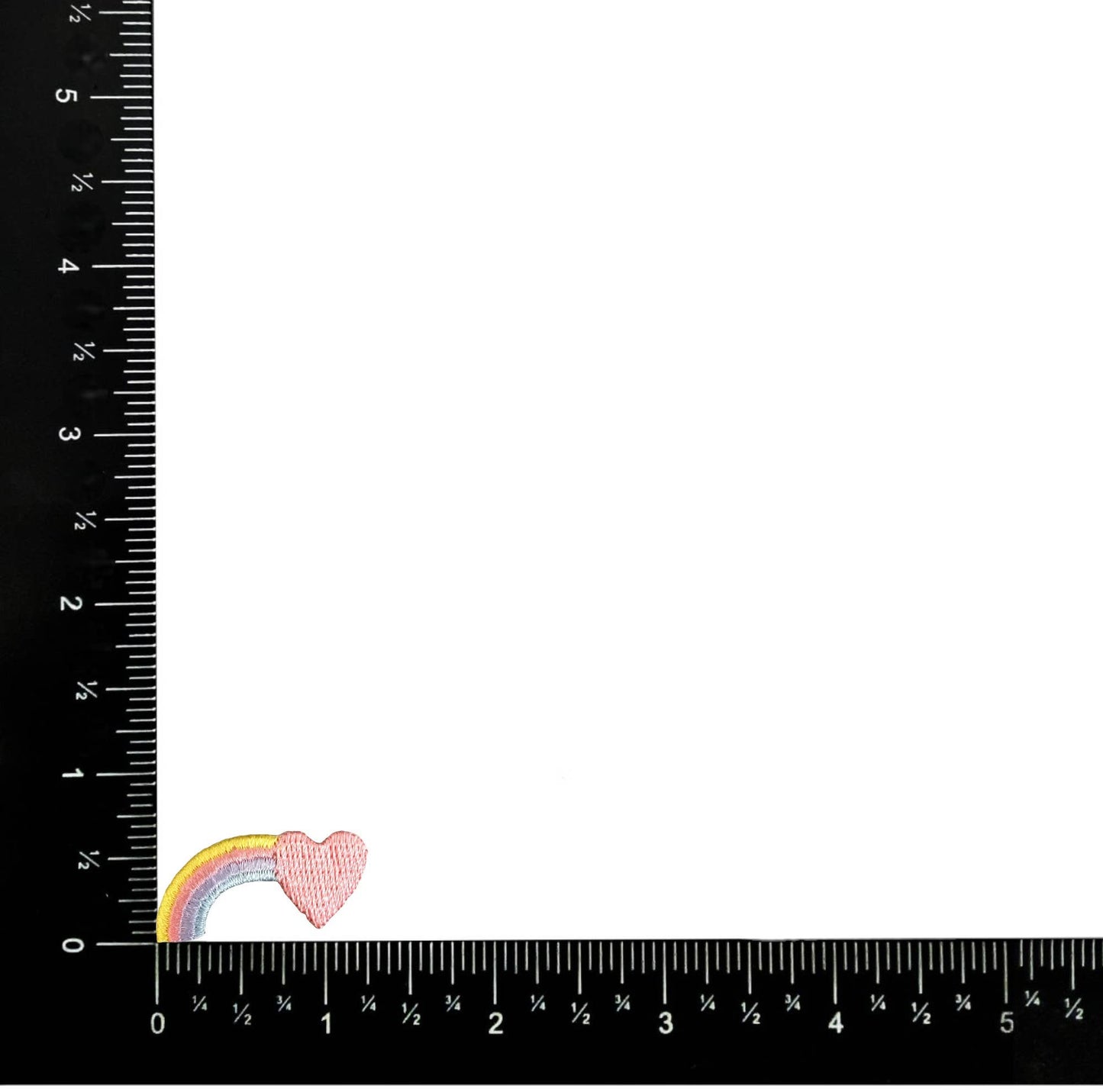 Mini Pastel Rainbow + Pink Heart Iron on Patch
