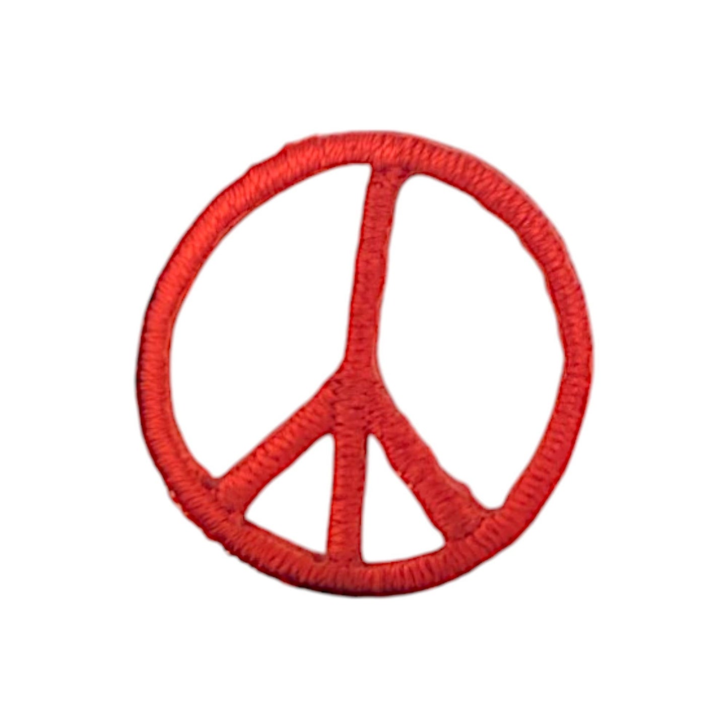 1" Peace Sign, Embroidered, Iron on Patch: Metallic Gold