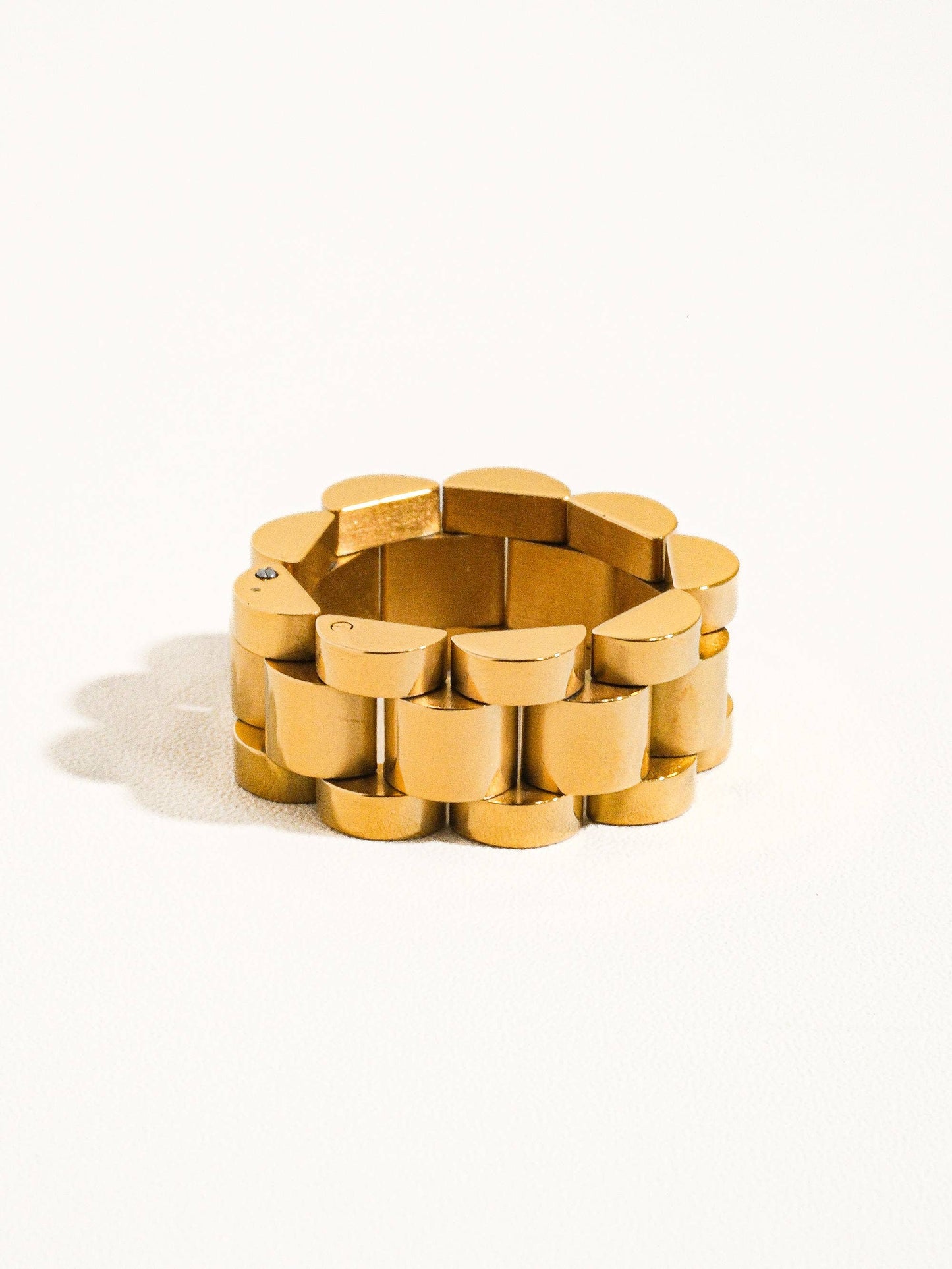 Zane Non-Tarnish Watch Band Ring: Yellow Gold / 8