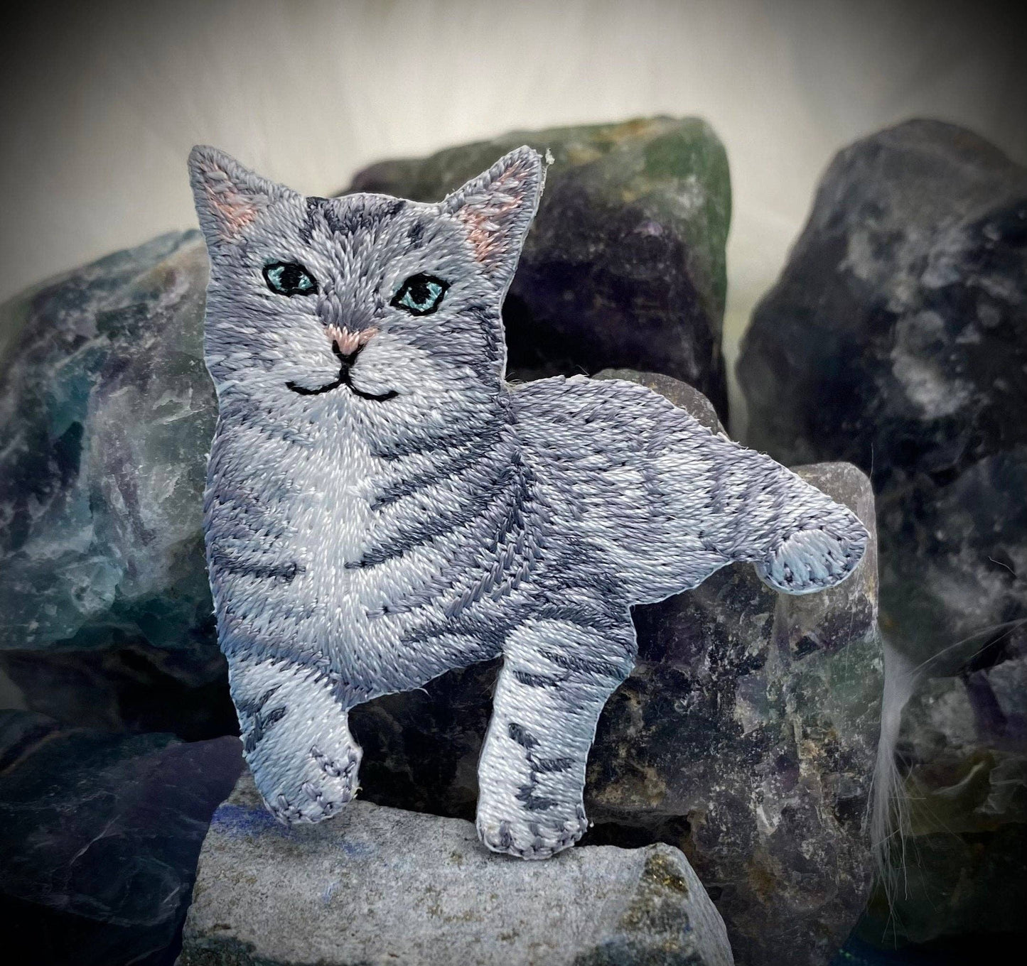 Gray Tabby Cat, Kitten, Pets, Animals, Iron on Patch