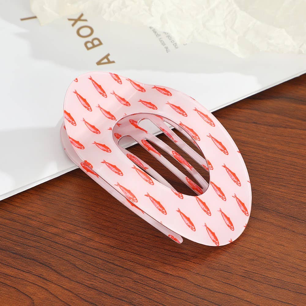 Jumbo Lay Flat Oval Hair Claw Clip