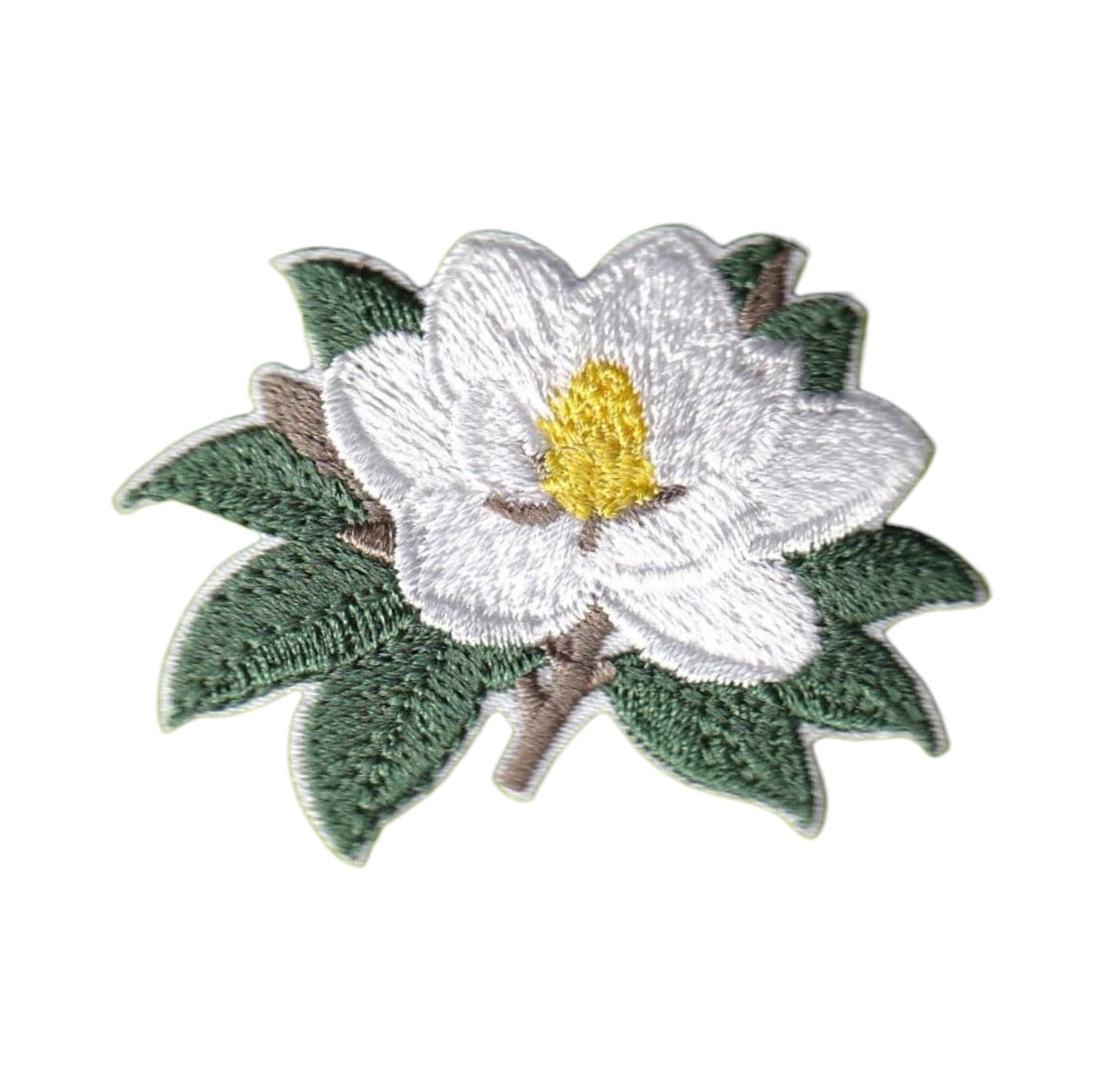 Magnolia, flowers, Embroidered Iron on Patch