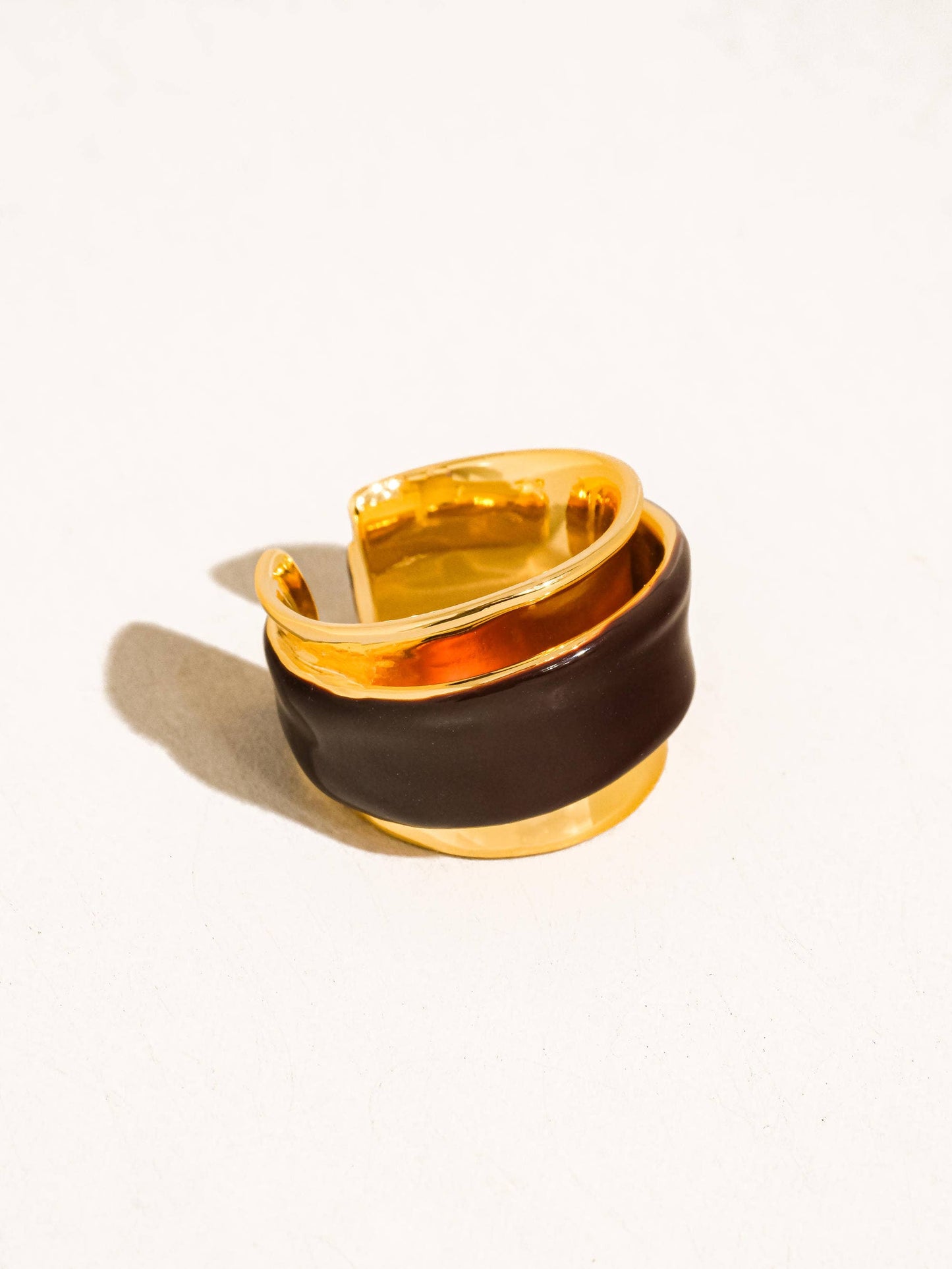 Josiah 18K Gold Layered Enamel Band Ring