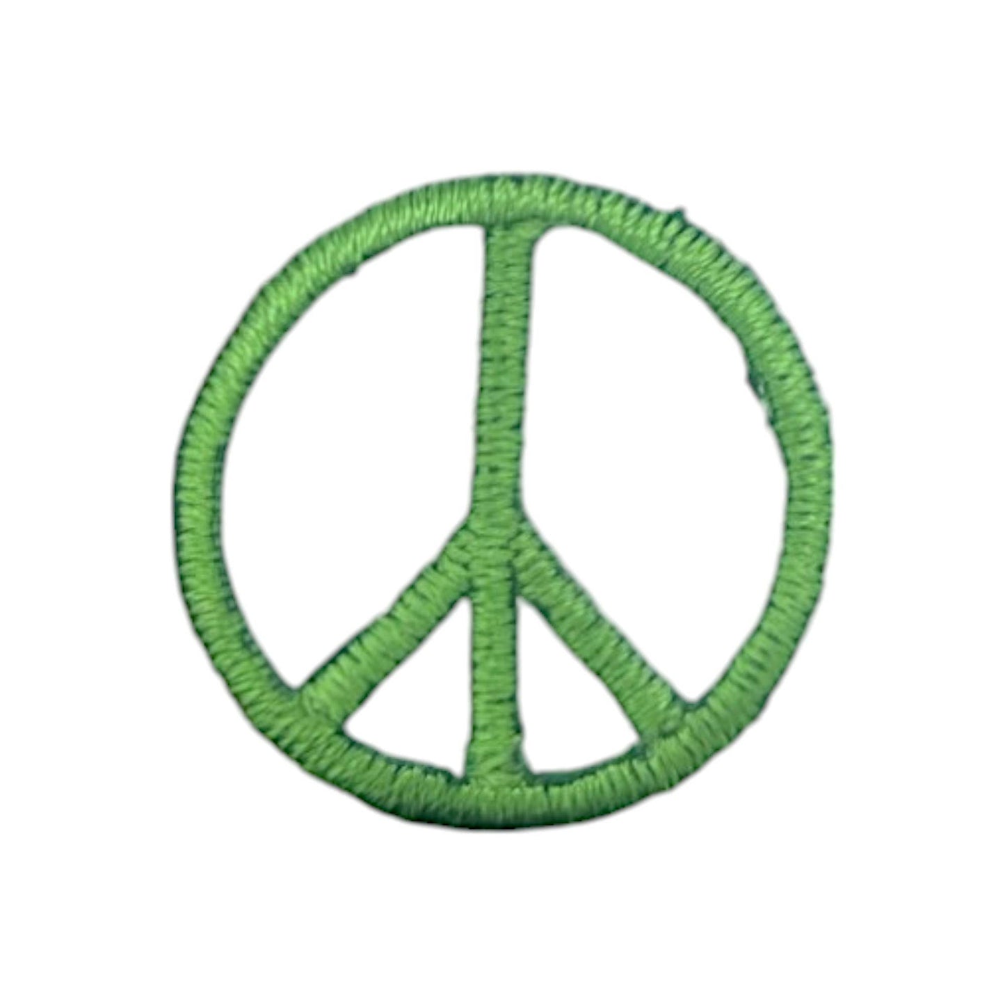 1" Peace Sign, Embroidered, Iron on Patch: Metallic Gold