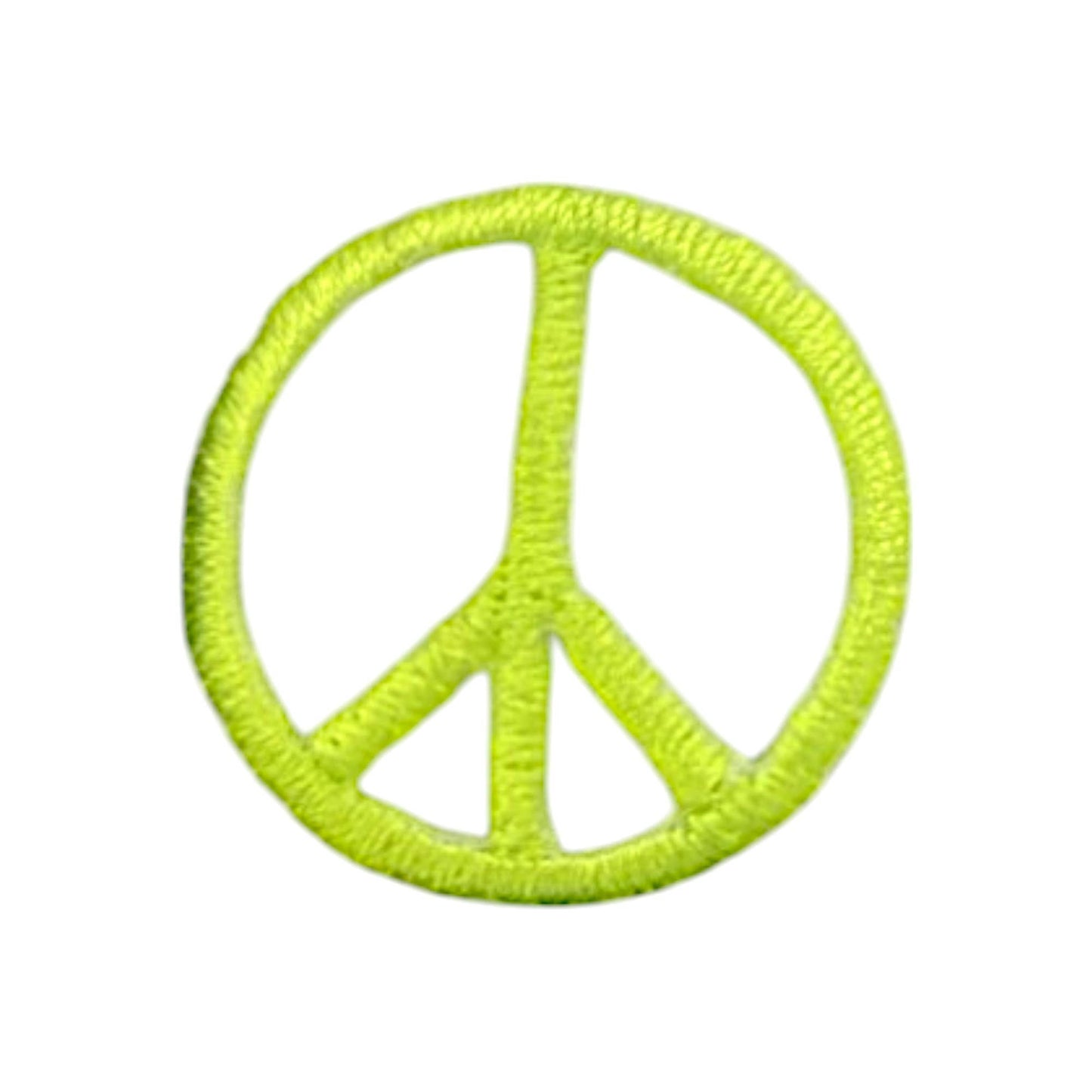 1" Peace Sign, Embroidered, Iron on Patch: Metallic Gold