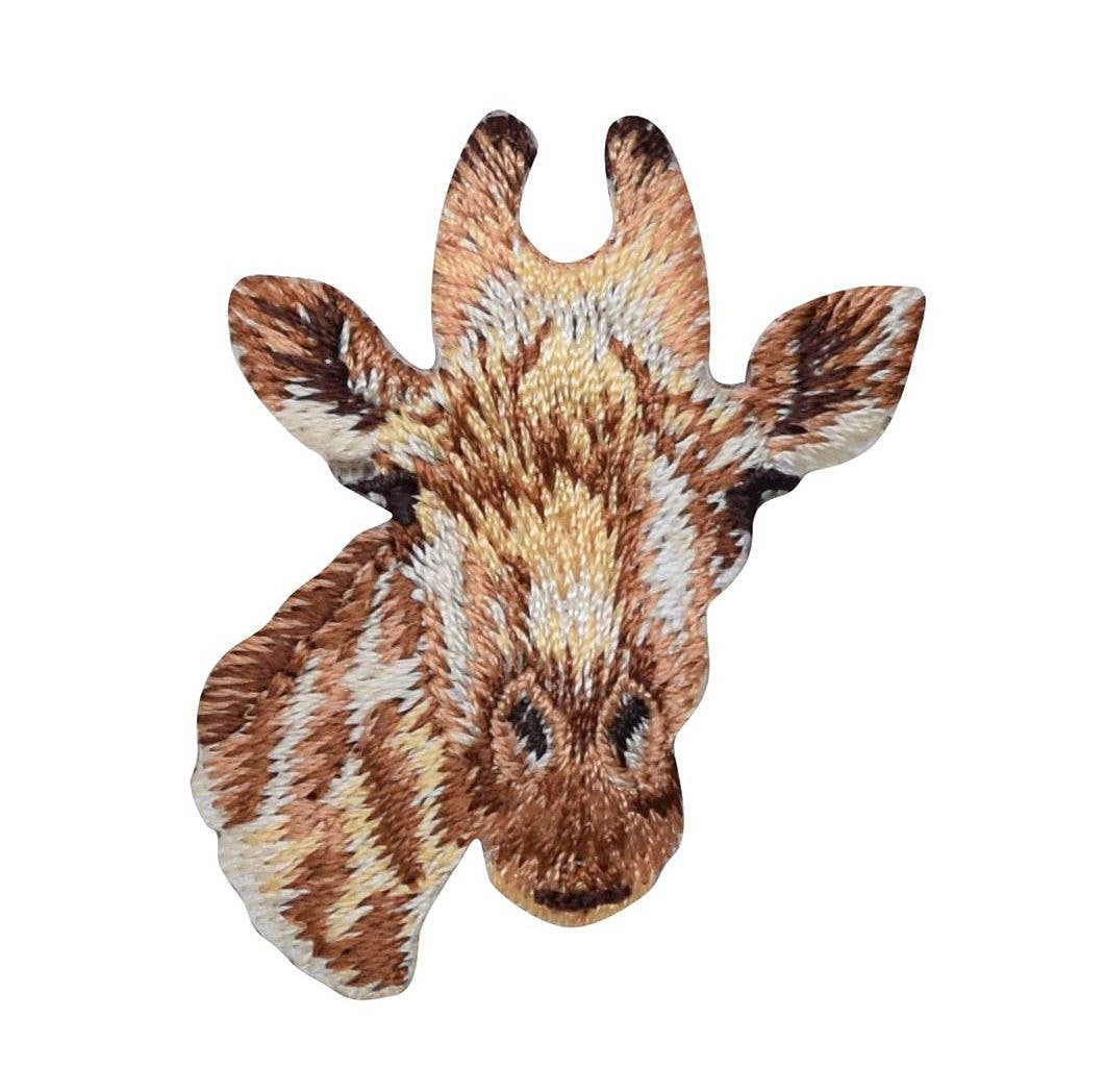 Giraffe Head - Face, Realistic Zoo Animals, Iron on Patch