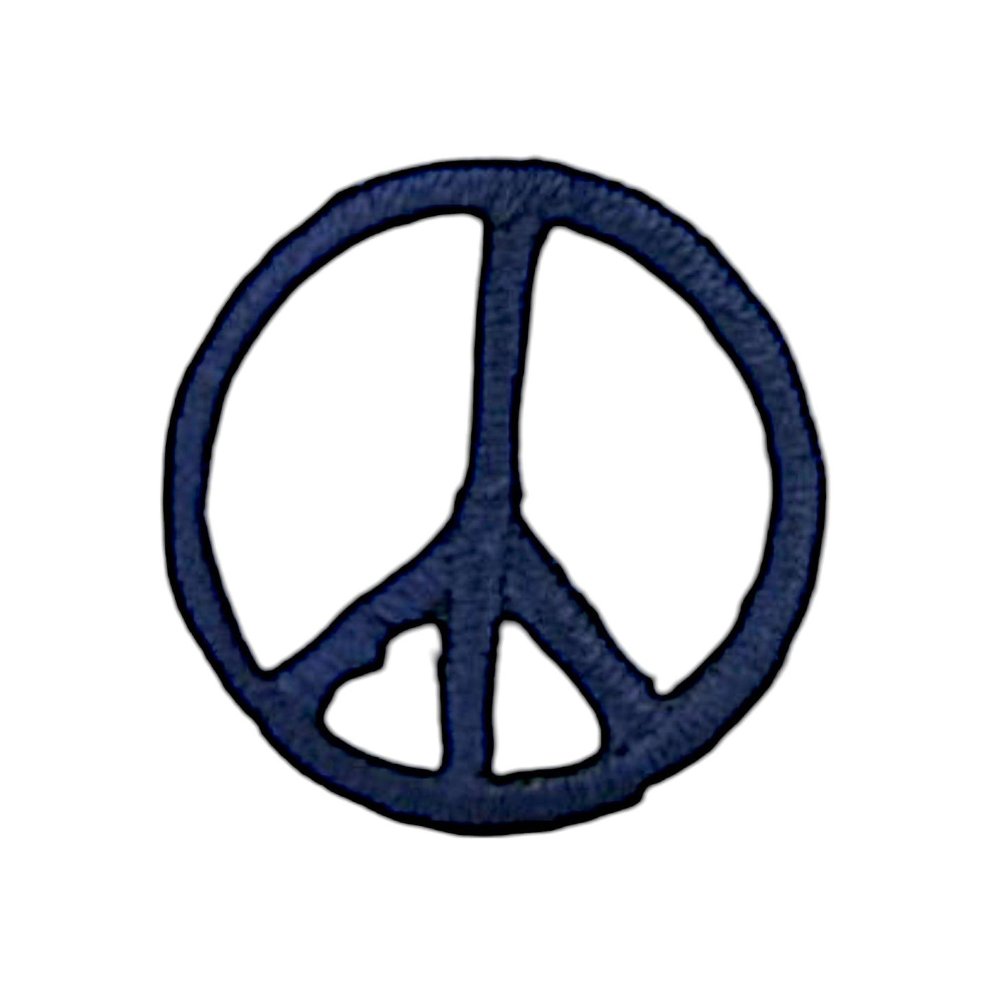 1" Peace Sign, Embroidered, Iron on Patch: Metallic Gold