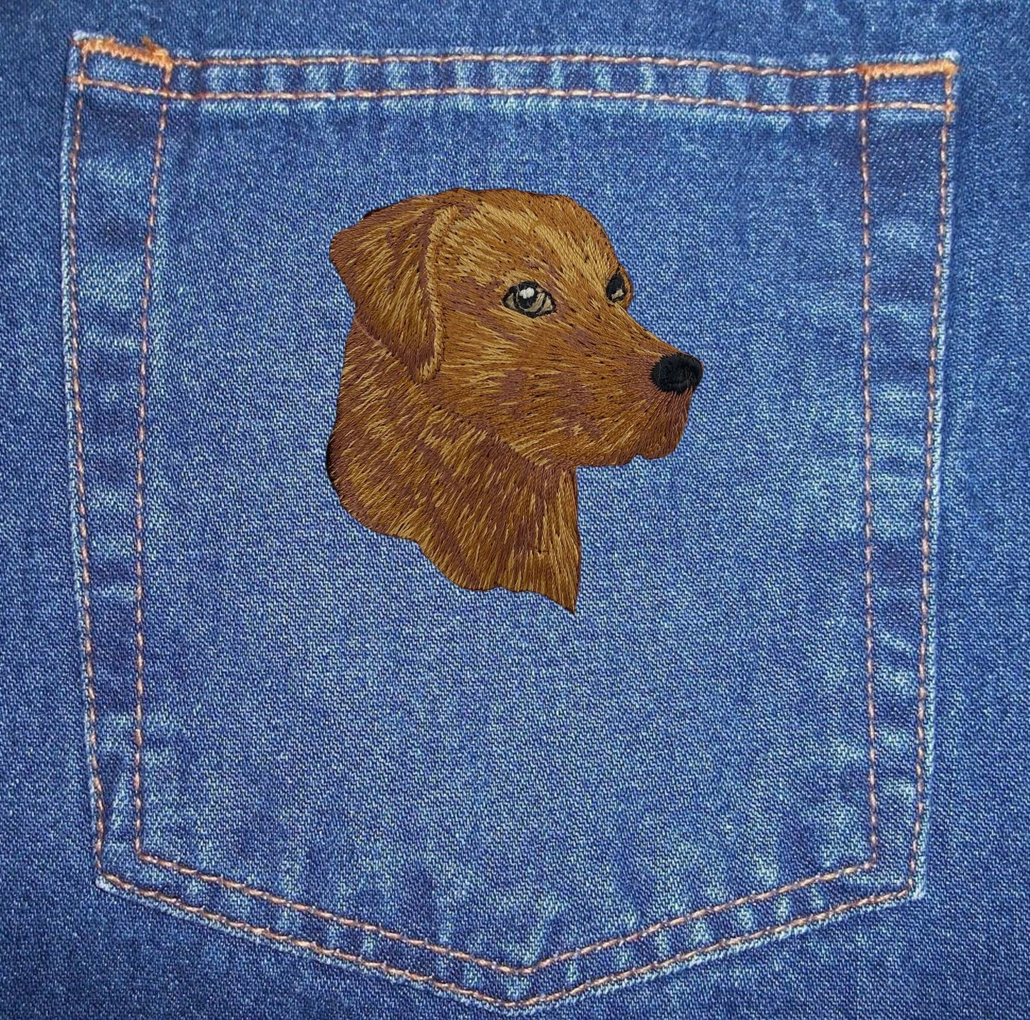 Lab Head Chocolate Dog Labrador Retriever Iron on Patch