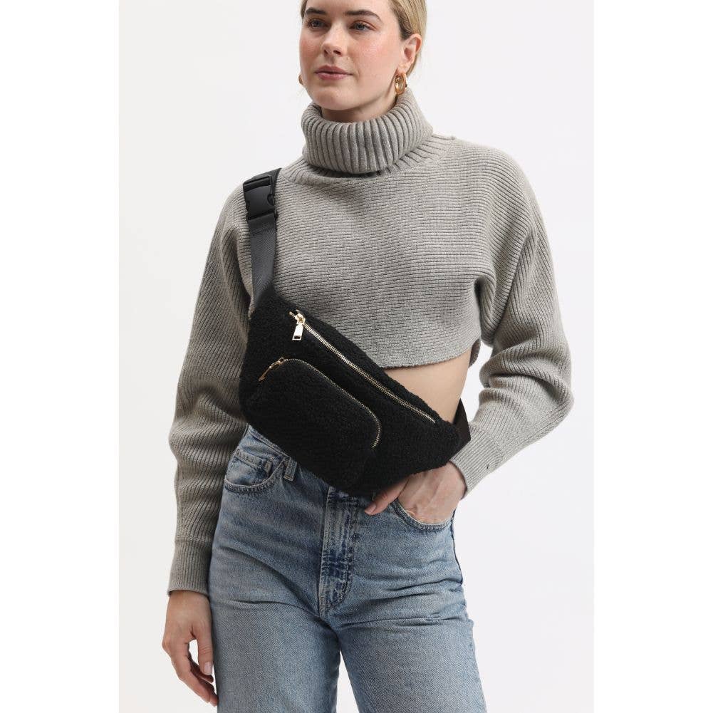 Orson Sherpa Shearling Belt Bag: Black
