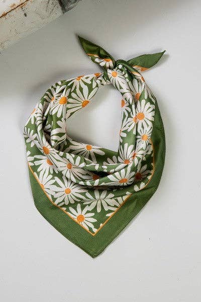 Green Flower Scarf
