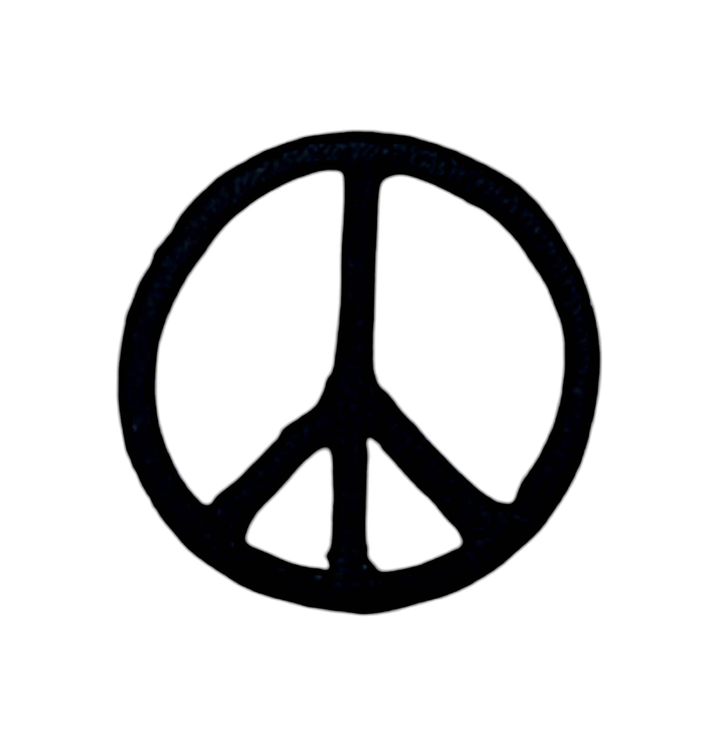 1" Peace Sign, Embroidered, Iron on Patch: Metallic Gold