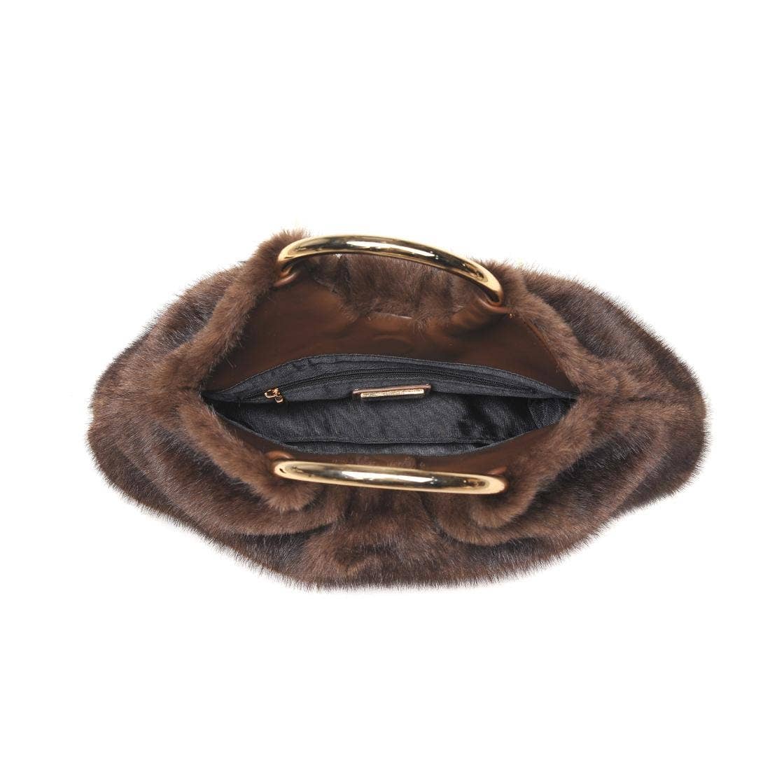 Chocolate Faux Fur Clutch Bag