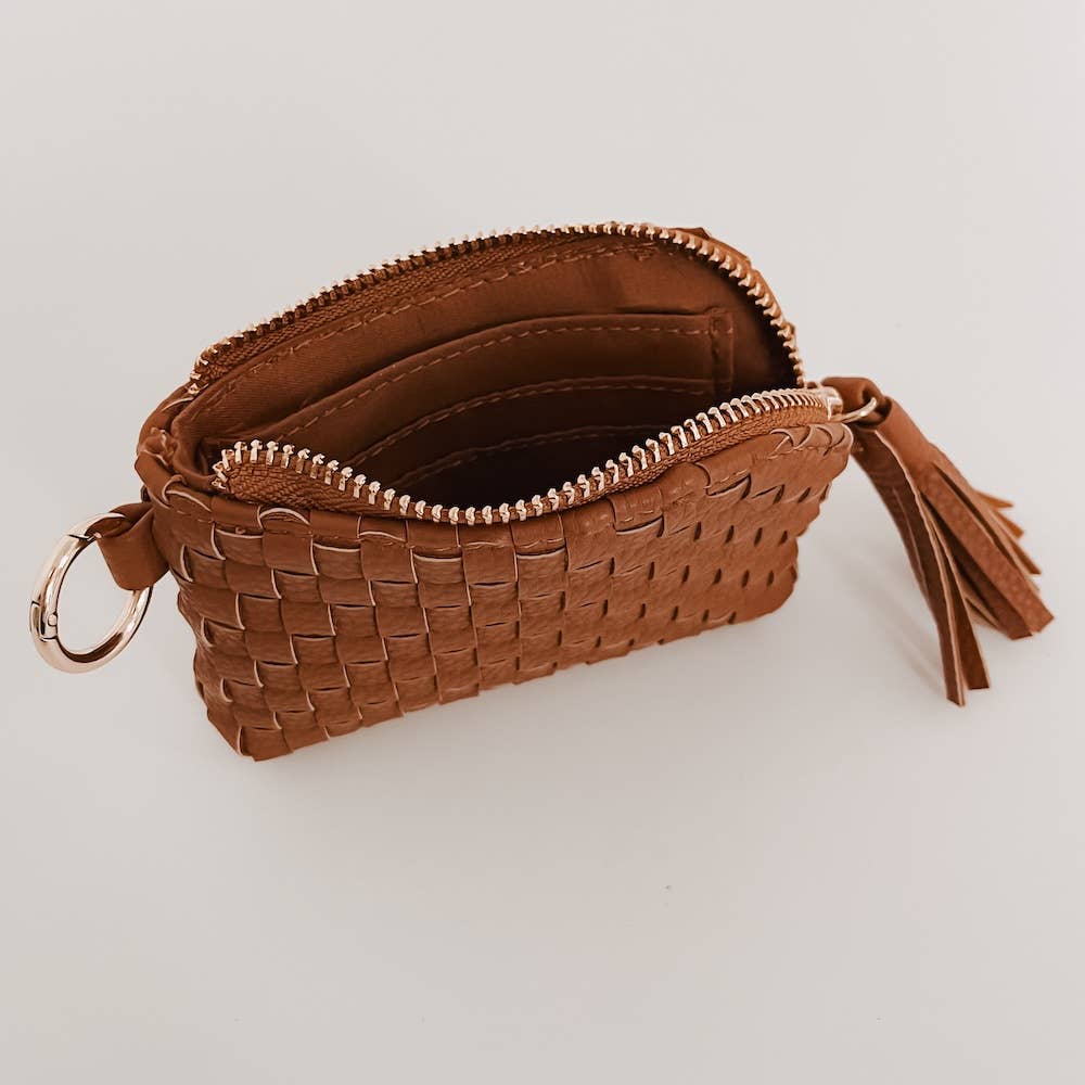 Paris Card Wallet: Woven Brown