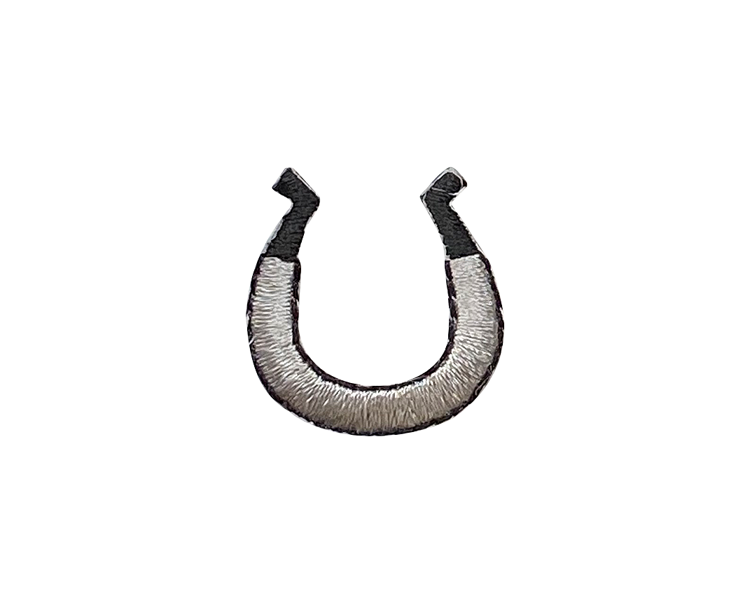 Mini Silver Horseshoe, Western - Iron on Patch