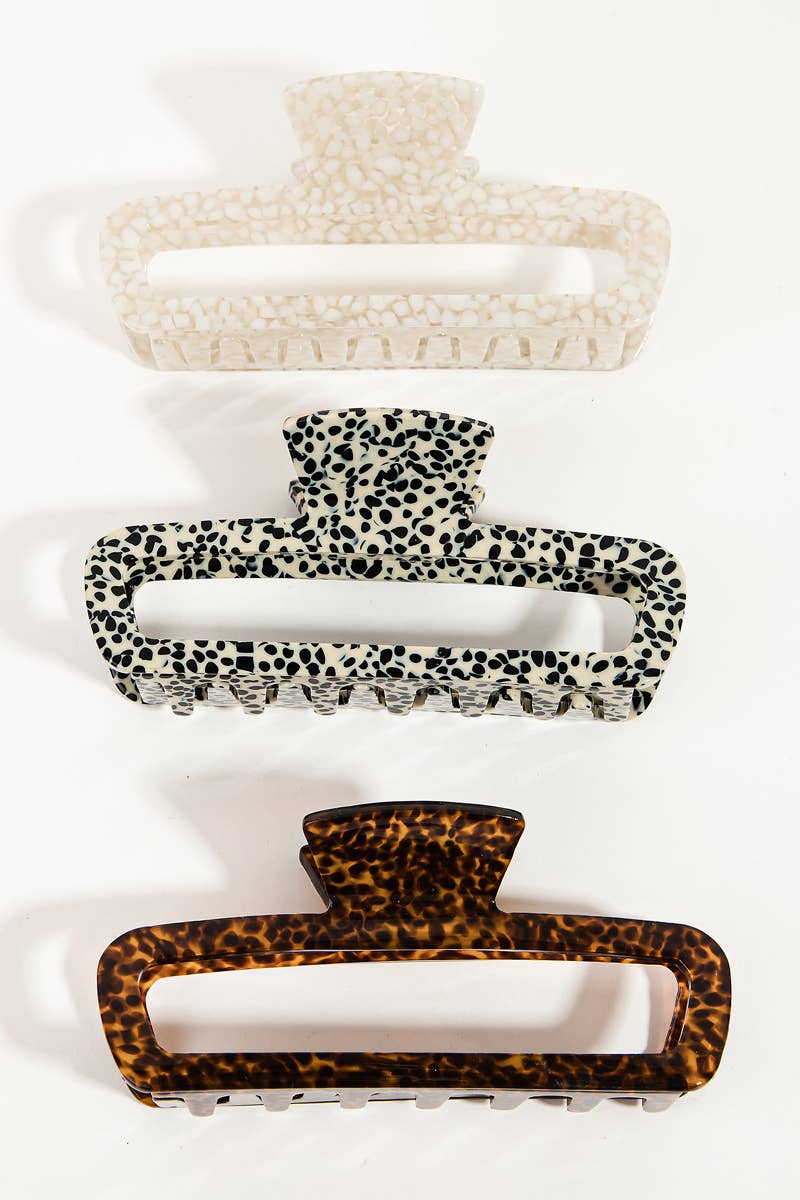 Acetate Rectangle Hair Claws