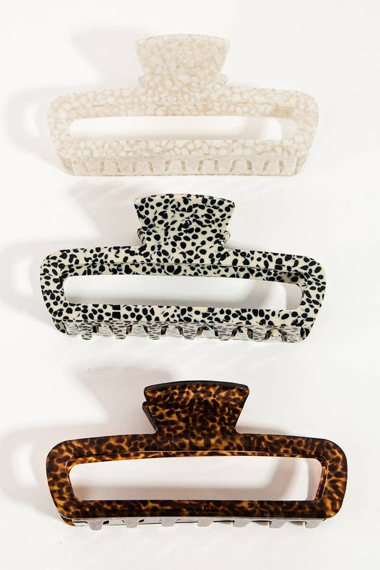 Acetate Rectangle Hair Claws