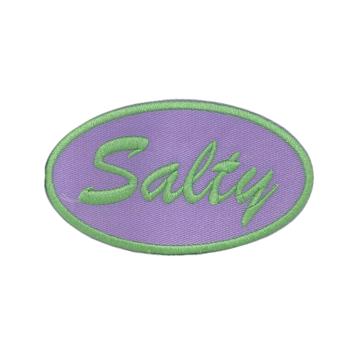 Salty in Oval Embroidered Iron on Patch