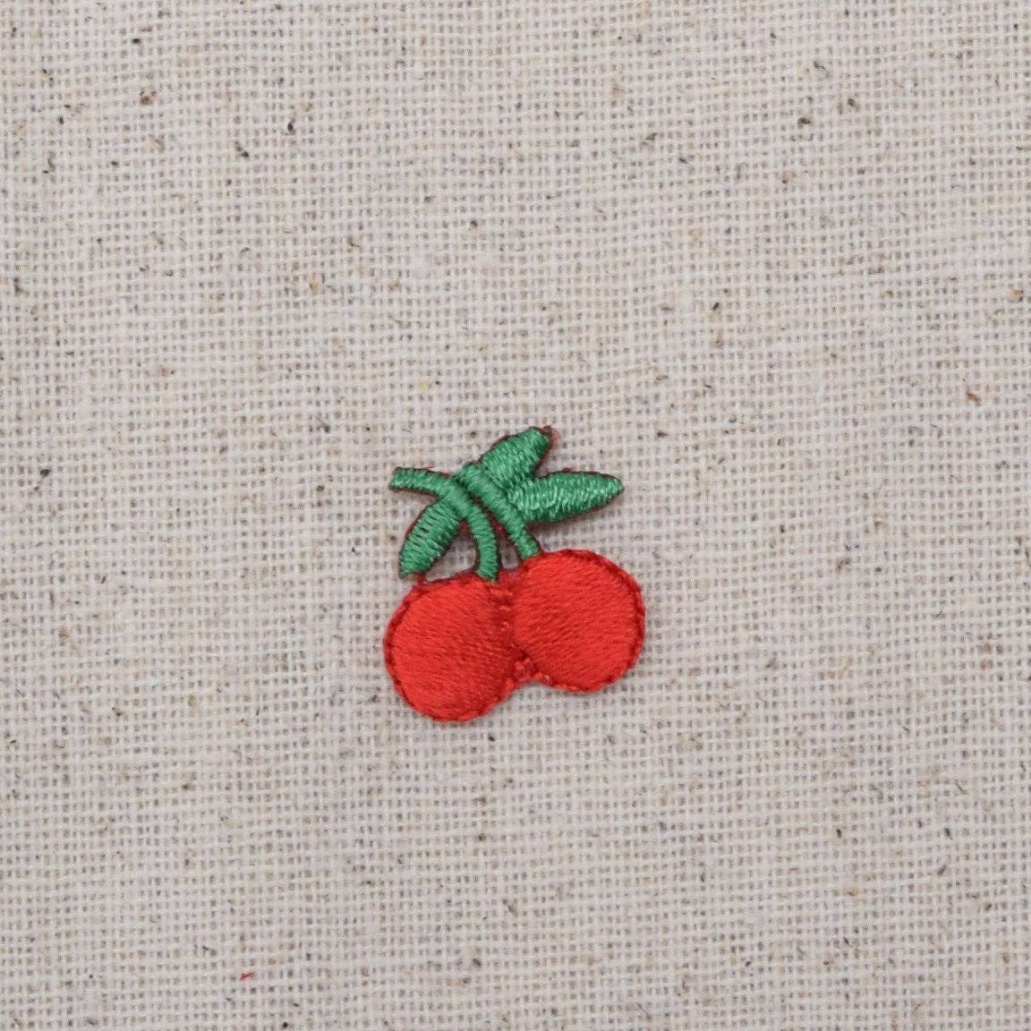 Cherries Two Red Cherry on Stem Iron on Patch