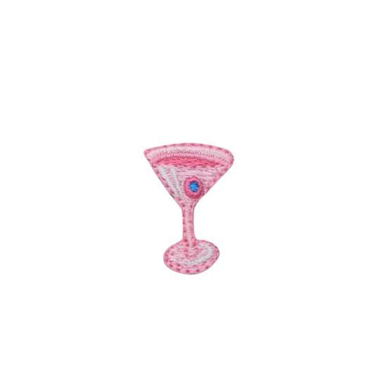 Pink Mini Martini Glass Iron-On Patch – 1" Cocktail Glass