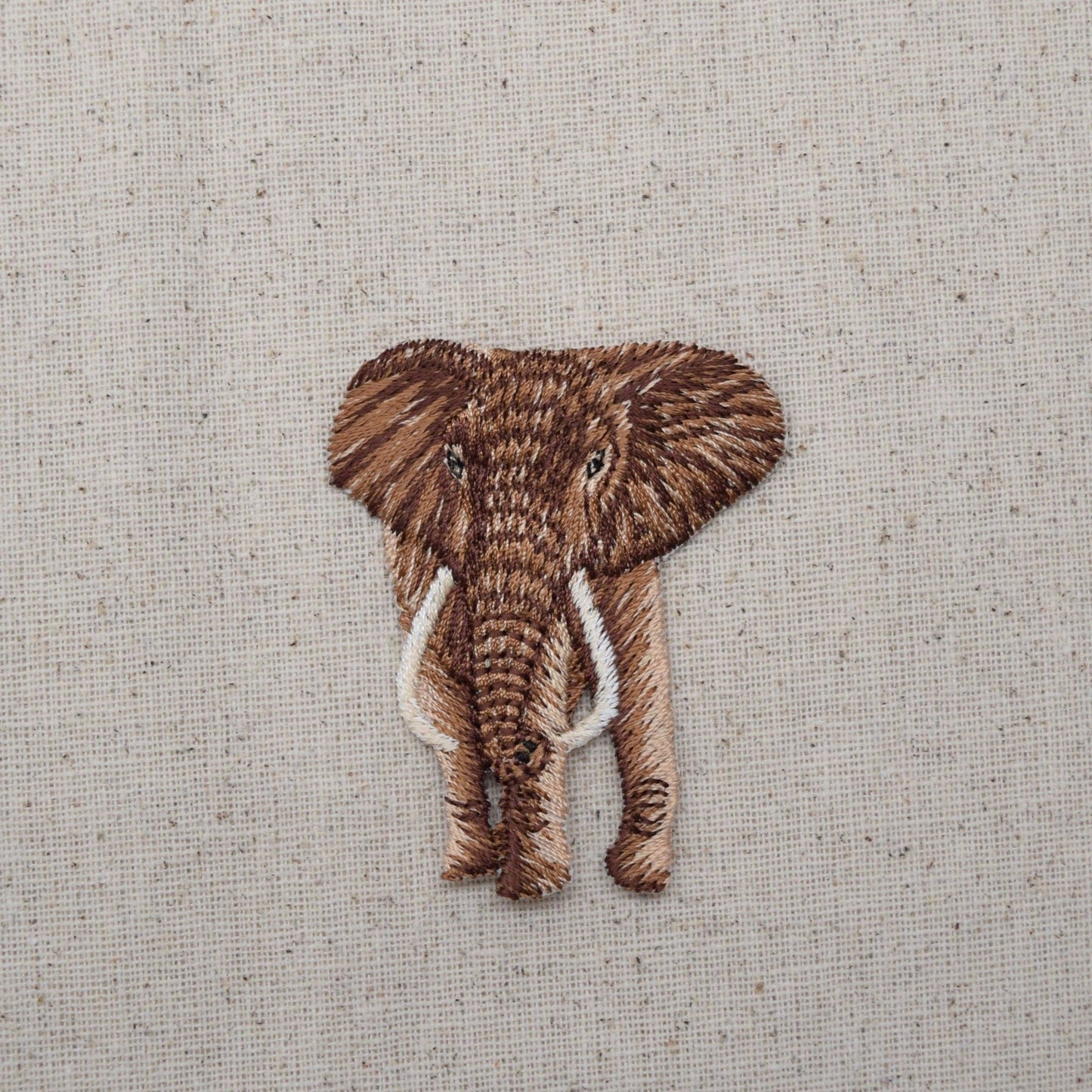Realistic Brown Elephant - Safari, Zoo, Iron on Patch