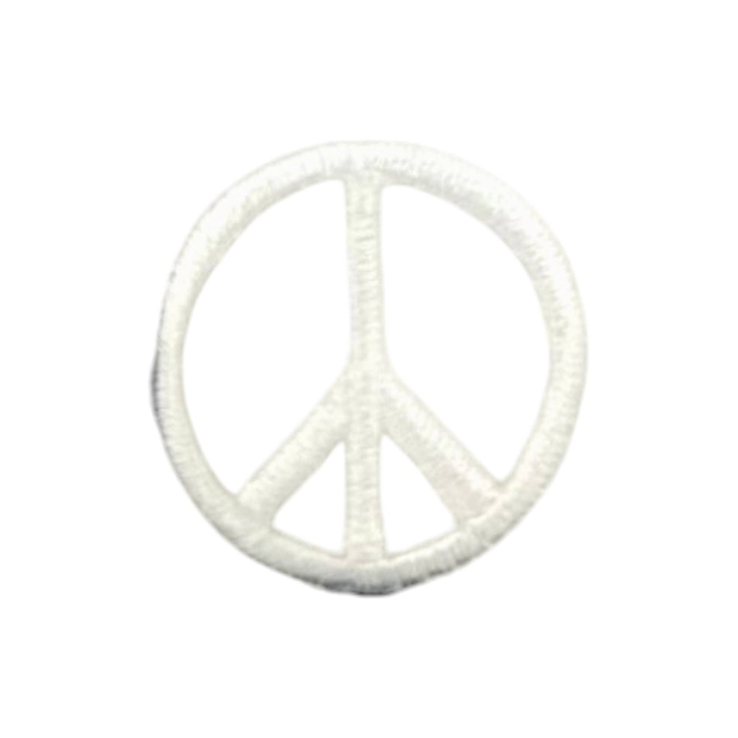 1" Peace Sign, Embroidered, Iron on Patch: Metallic Gold