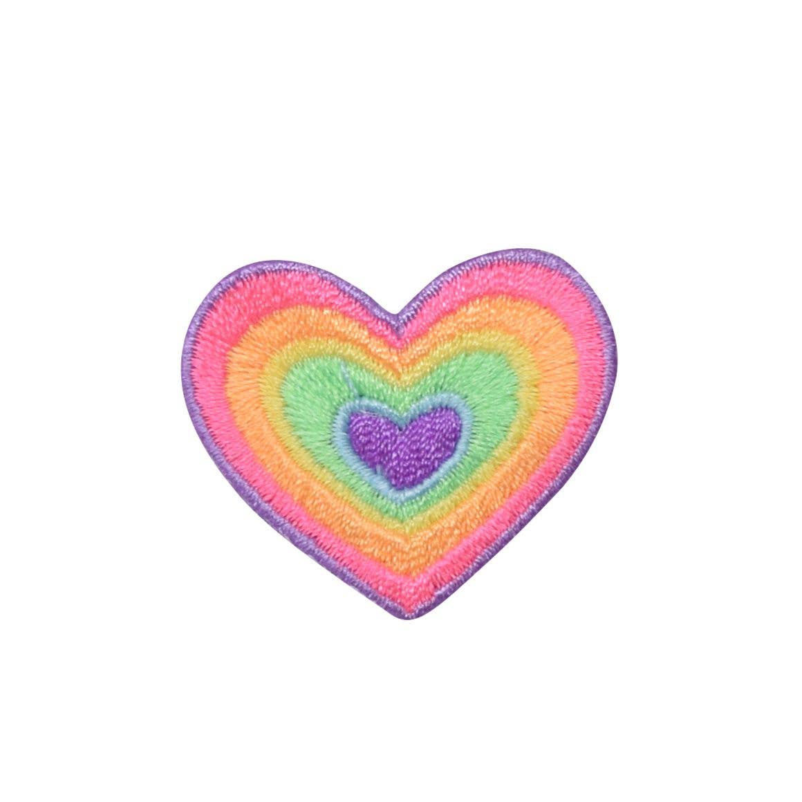 Heart, Pastel Multi-color, Retro Hippie Iron on Patch