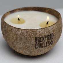 Load image into Gallery viewer, 2-Wick 8oz Coconut Bowl Candle: Dust Cover (with wildflower seeds)
