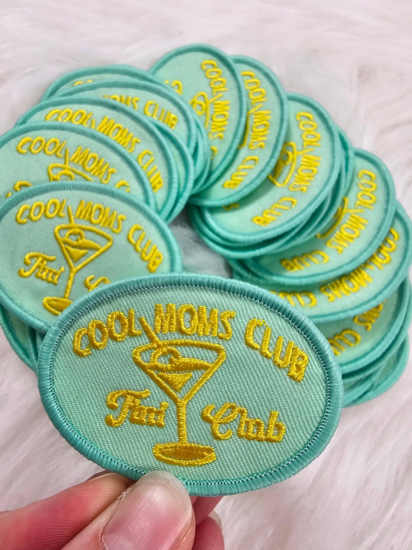 'Cool Moms Tini Club' Embroidery Iron On Patch