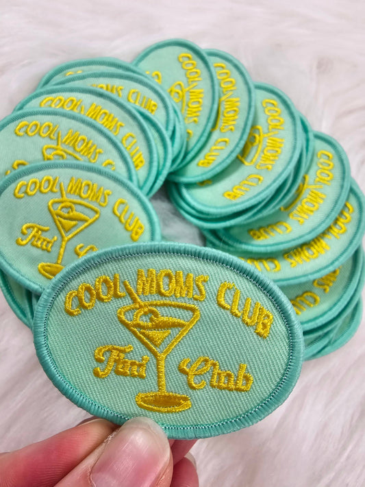 'Cool Moms Tini Club' Embroidery Iron On Patch