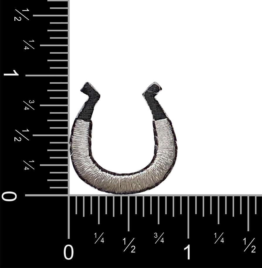 Mini Silver Horseshoe, Western - Iron on Patch