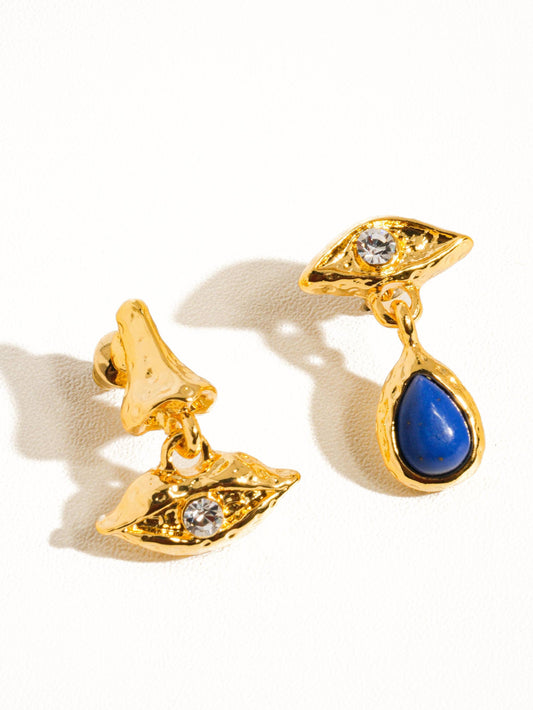 Eden Blue Eye and Lip Earring