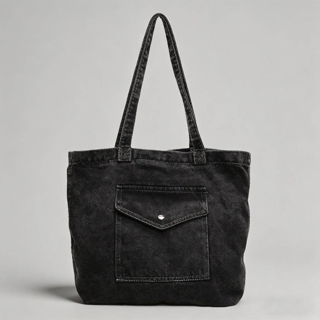 Vintage Denim Tote Bag: Denim Blue / One Size
