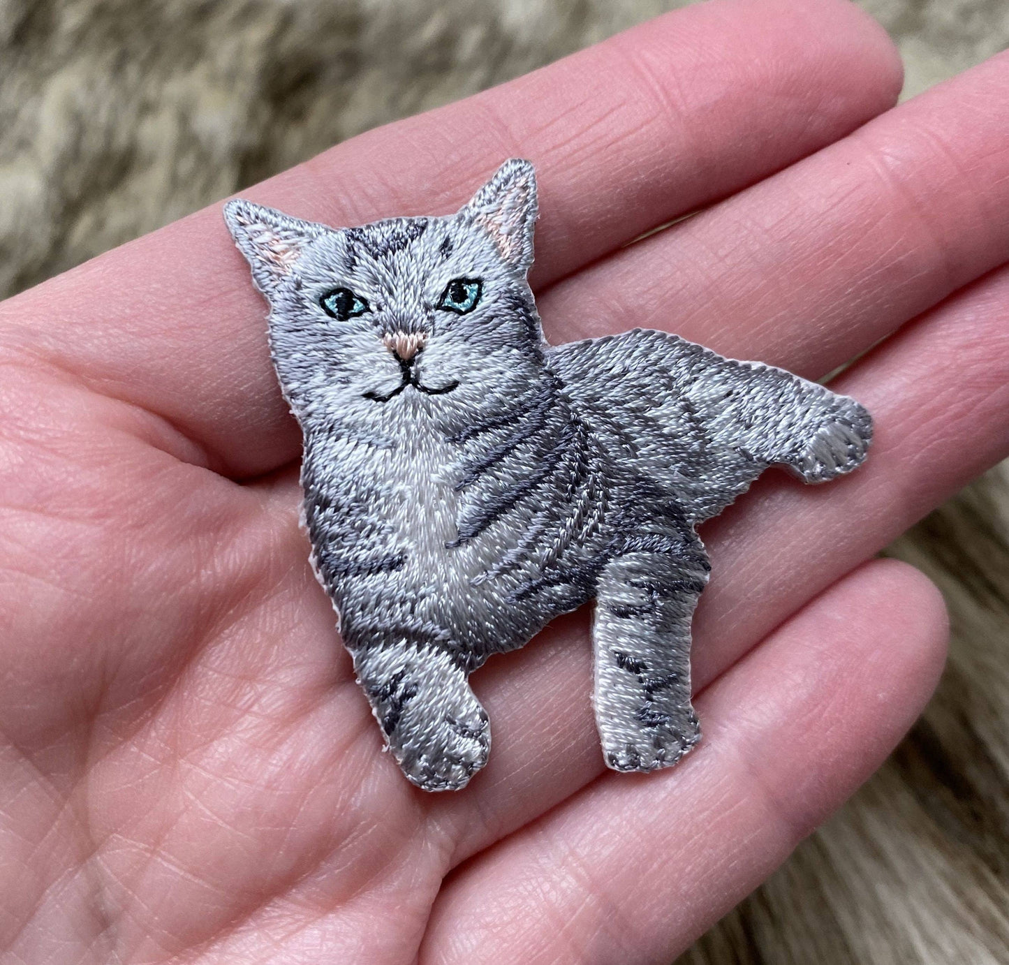 Gray Tabby Cat, Kitten, Pets, Animals, Iron on Patch