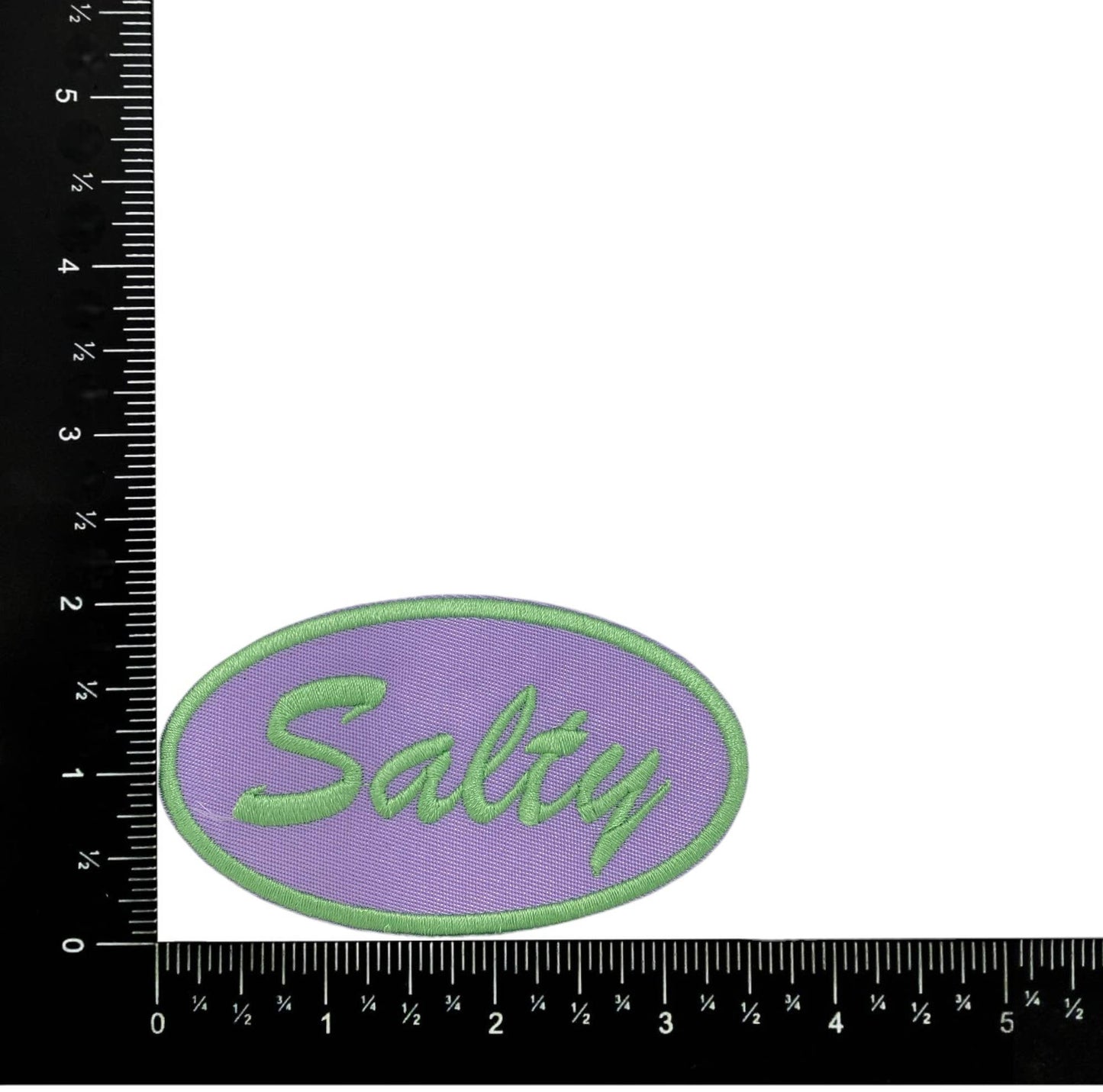 Salty in Oval Embroidered Iron on Patch
