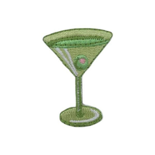 Martini Cocktail, Drinks, Embroidered Iron on Patch