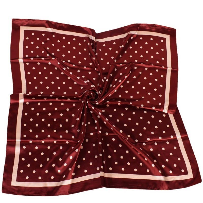 LARGE POLKA DOT PRINT BANDANA SCARF | 40SC694: NAVY