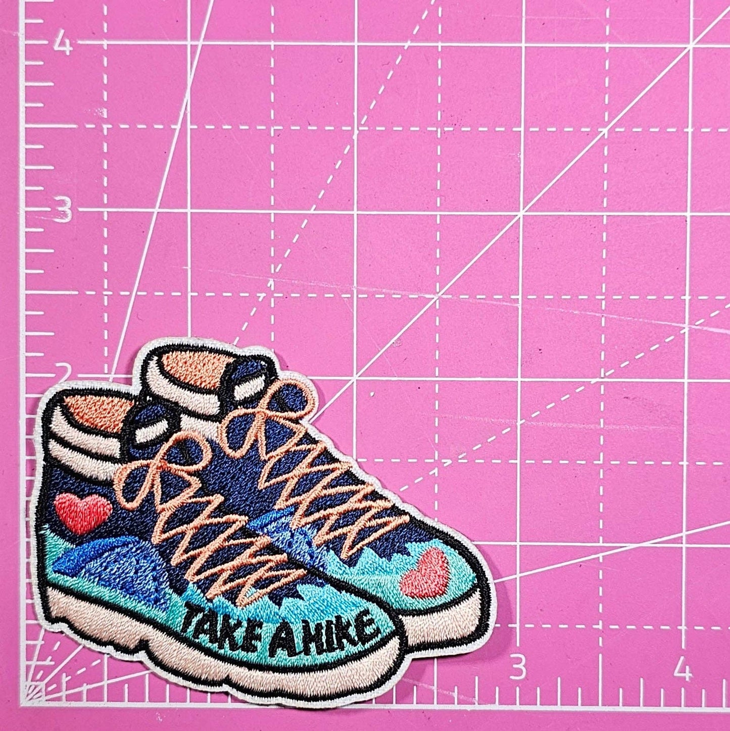 Take A Hike Boot Embroidery Iron On Patch