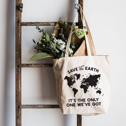 tote bag, save the earth, canvas bag