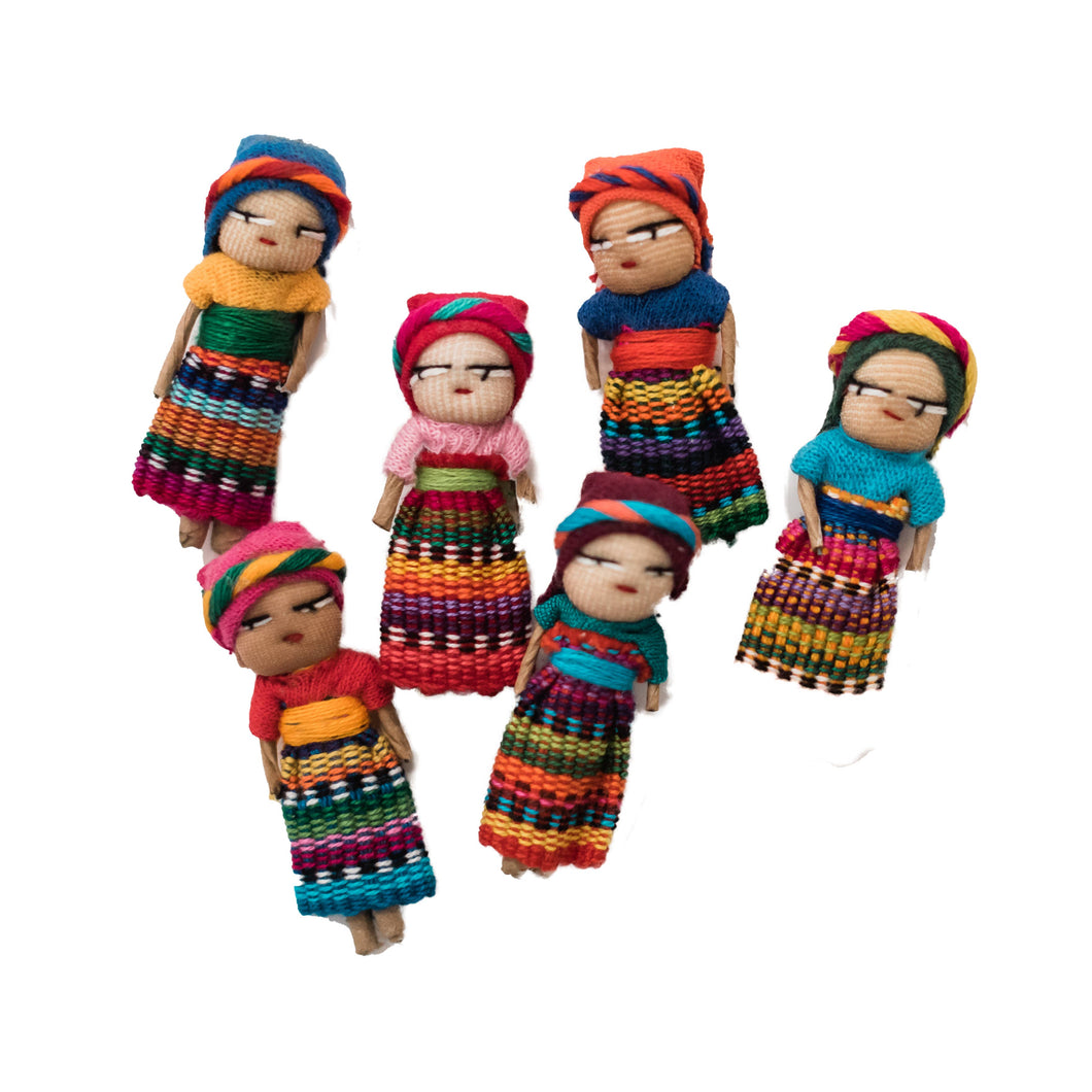 Set of 12 Cotton Worry Dolls