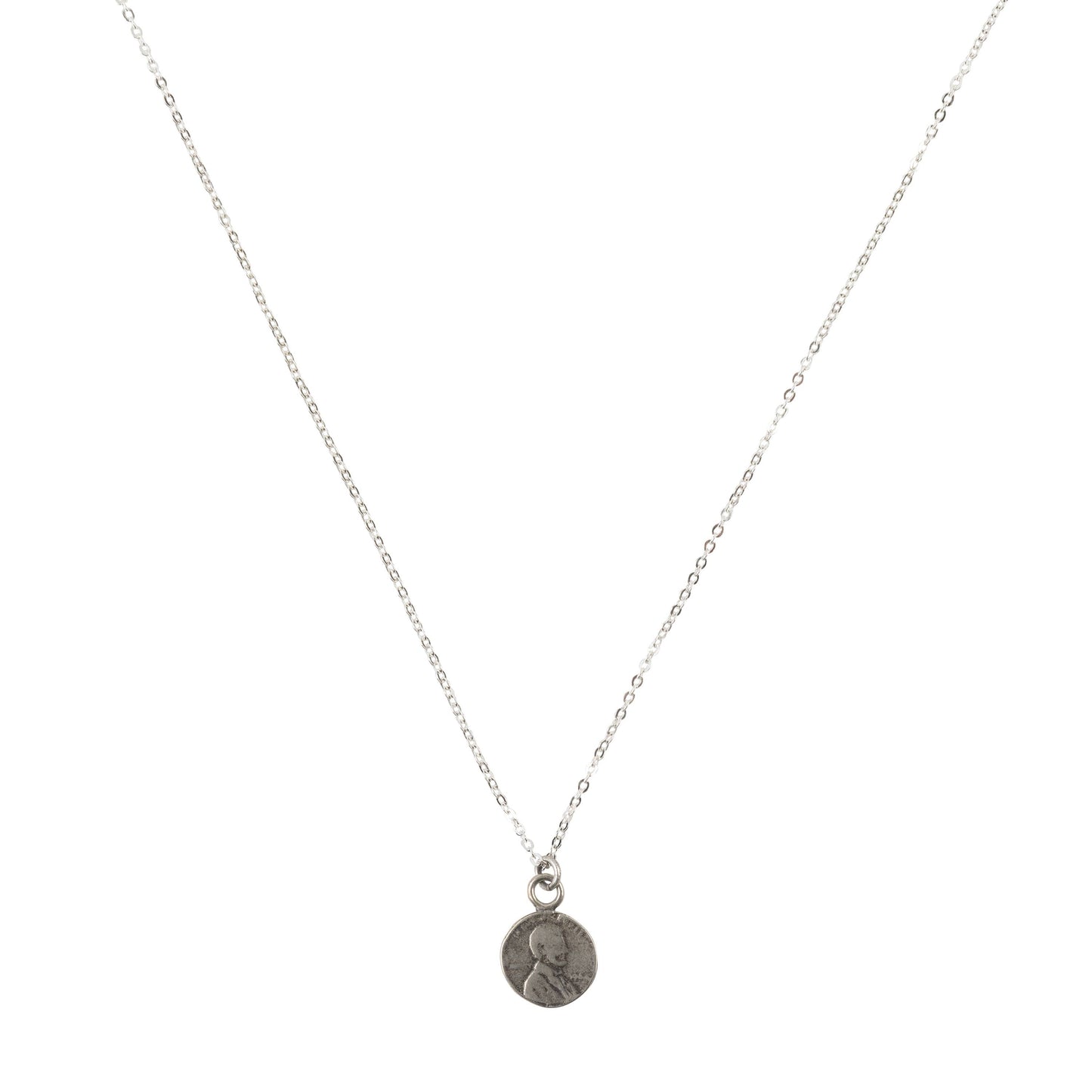 Penny From Heaven Petite Penny Necklace - White Bronze