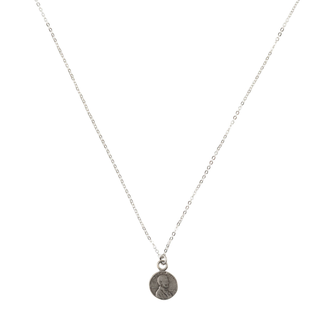 Penny From Heaven Petite Penny Necklace - White Bronze