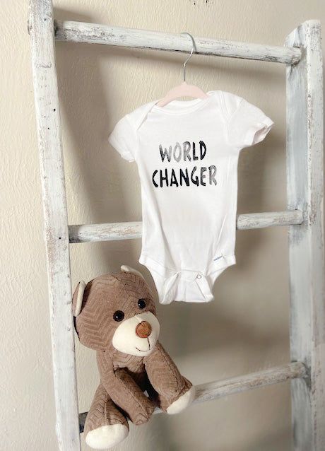 WORLD CHANGER Baby Onesie