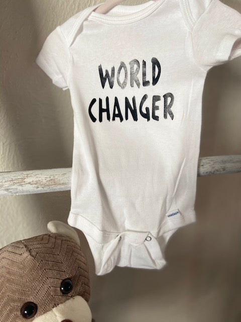 WORLD CHANGER Baby Onesie