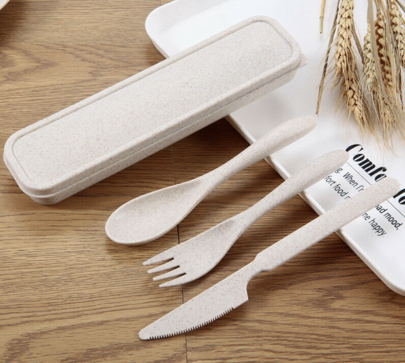 Cutlery Set 3 pcs Eco Friendly Wheat Cutlery Set