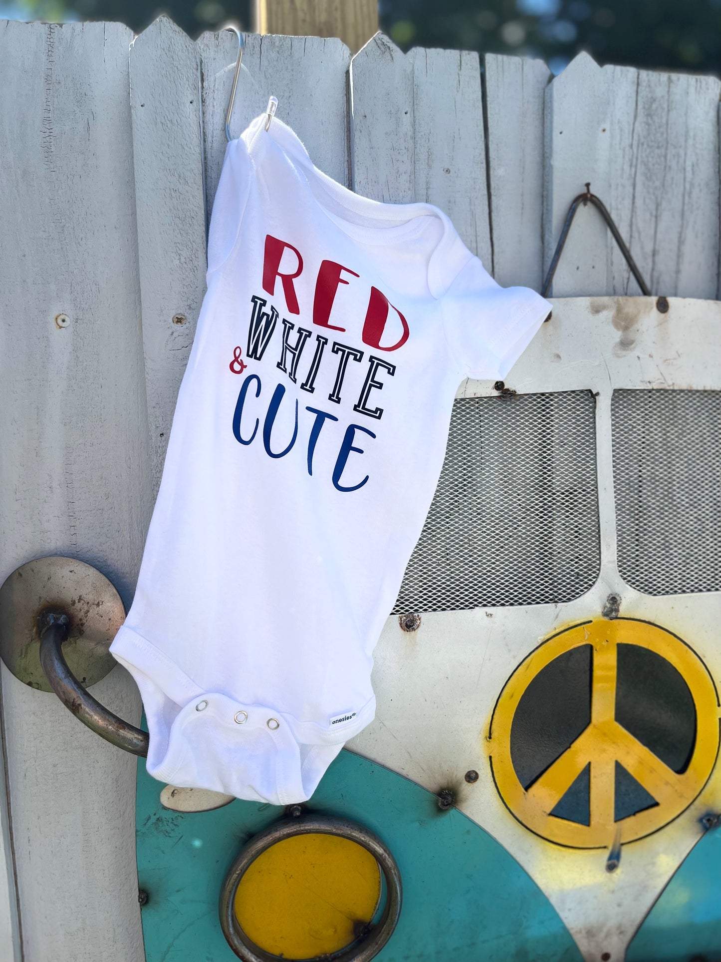 Red, White & Cute Baby Onesie