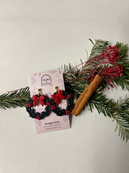 Holly Berry Wreath Dangles