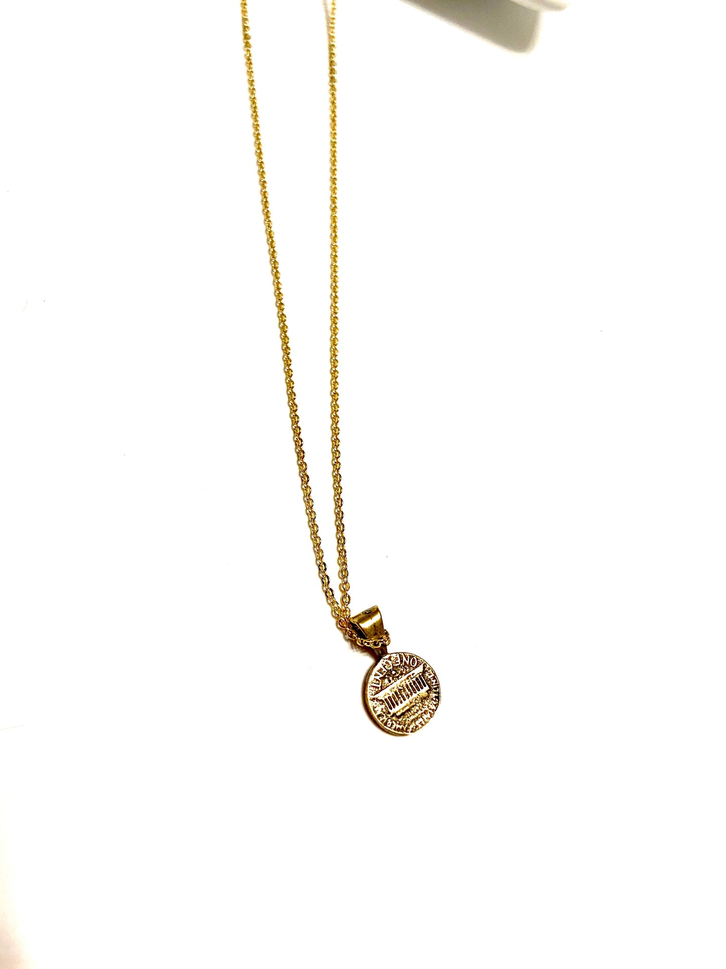 Penny From Heaven Petite Penny Necklace - Yellow Bronze