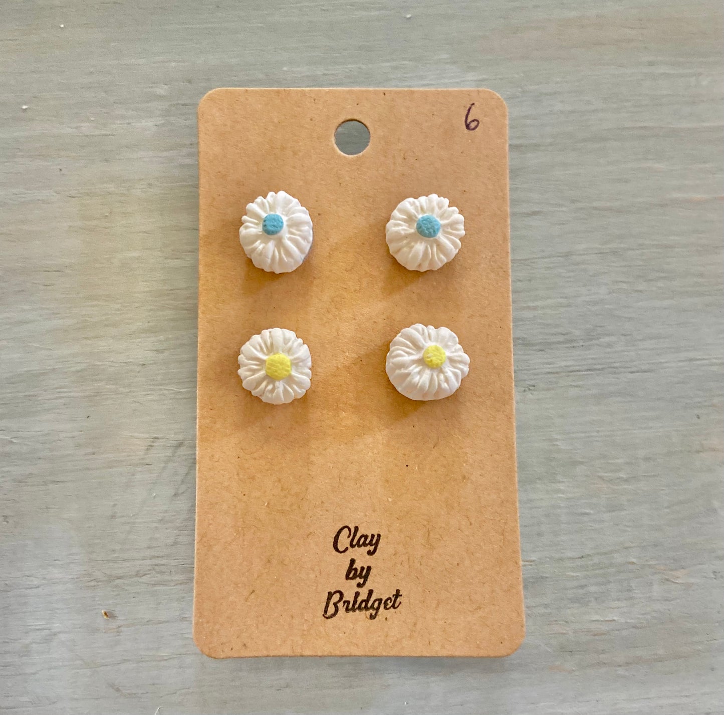 Clay Flower Studs (2 pair)